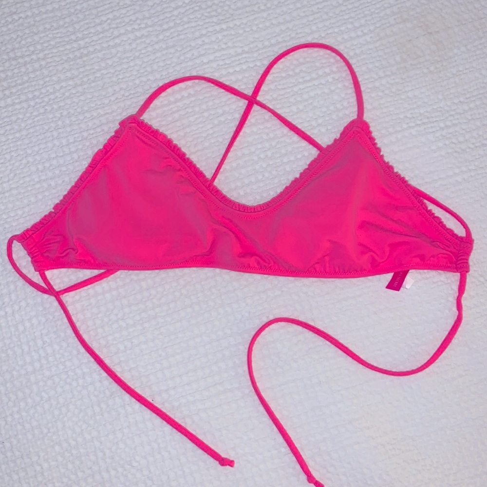 Victoria’s Secret Swim Pink Ruffle Top Size L